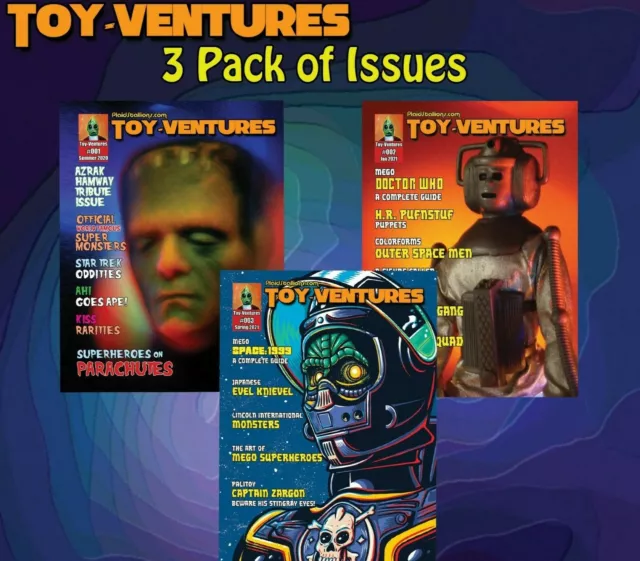 PlaidStallions Toy-Ventures Magazine Bundle: Issue 1, 2 & 3. Mego, lincoln