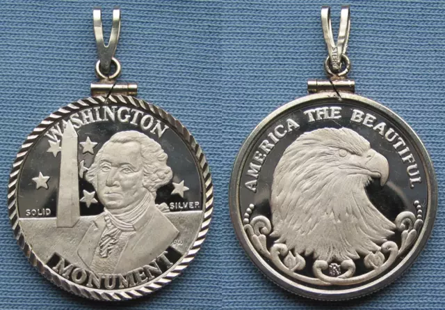 Rarities Mint Washington Monument/America the Beautiful ~6g Silver Charm/Pendant