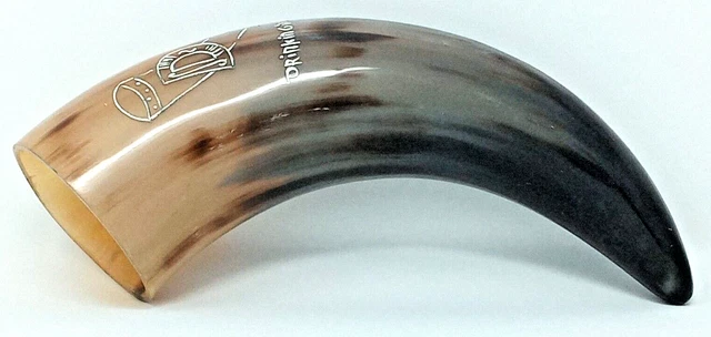 Drinking Horn Meadery Natural Cow / Steer horn euc black and blonde color