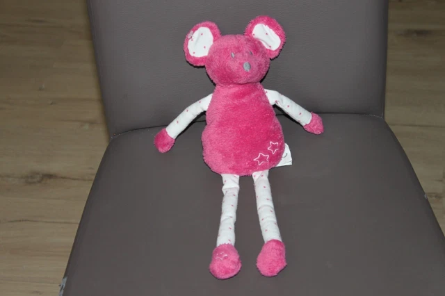 doudou souris OBAIBI OKAIDI rose étoiles