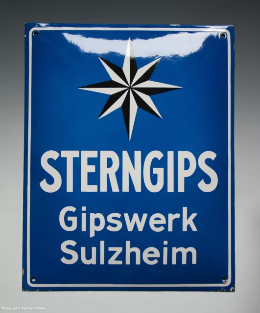 Tolles Emailschild - STERNGIPS Gipswerk Sulzheim - wohl um 1955