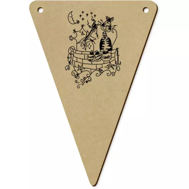 5 x 140mm 'Owl And Pussy Cat' Wooden Bunting Flags (BN00019281)