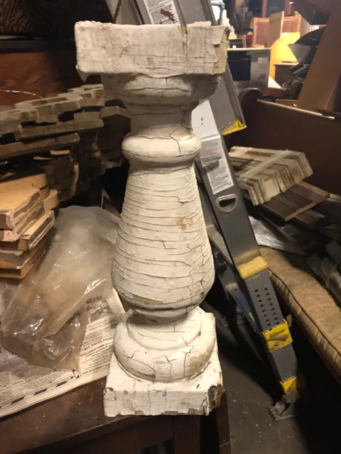 c1890 porch baluster spindle big beefy size 16.5” x 5.5” x 5” sq on top