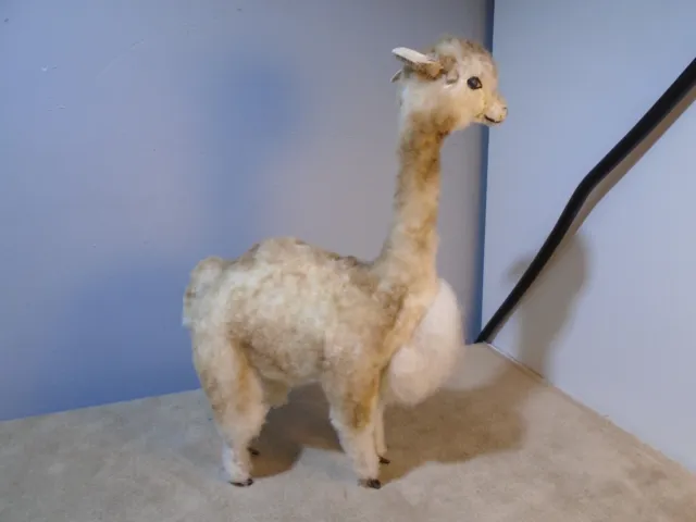 Handmade Wool Covered Llama Alpaca 8” X 5” Figure Unbranded (Ma1279)