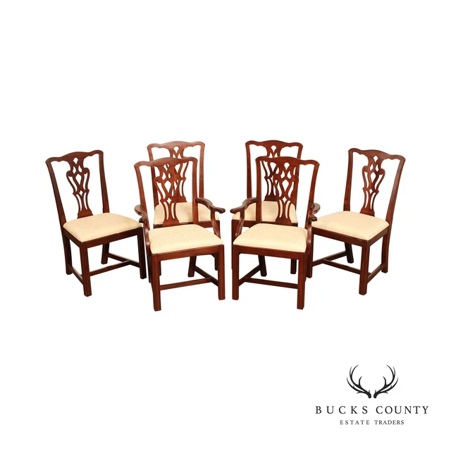 Pennsylvania House Chippendale Style Set Six Cherry Dining Chairs Pennsylvania House Chippendale Style Set Six Cherry Dining Chairs