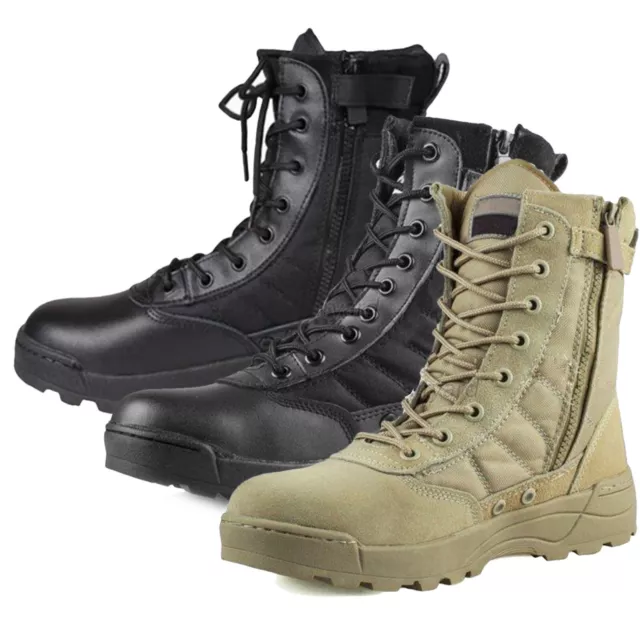 UOMO STIVALI MILITARI Stivali da Lavoro Anfibi Militari Trekking Scarpe  Boots EUR 32,99 - PicClick IT
