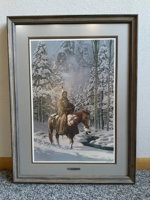 Chuck Ren "Man Who Walks Alone" Limited Edition 1396/1500 Print Signed & Framed