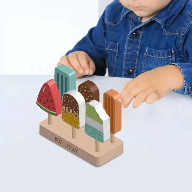 Holz-Eiscreme-Spielzeug, Lernaktivität, Rollenspiel für Geschenke,
