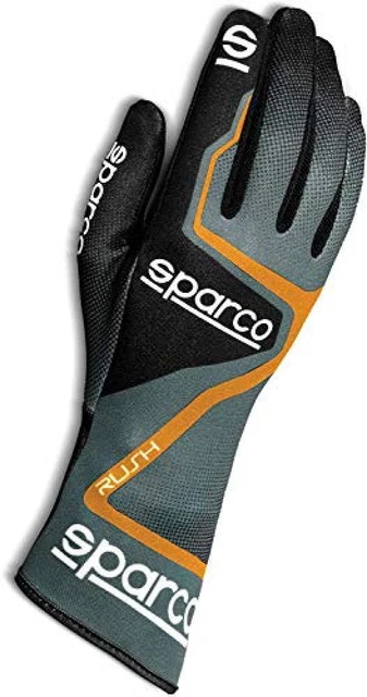 (TG. 8) Sparco 00255608GRAF Rush 2020 Guanti Karting, Grigio/Fl, 8 - NUOVO