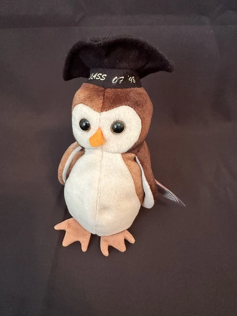 1998 TY Beanie Baby Wise the Owl Class of '98 Great Condition!