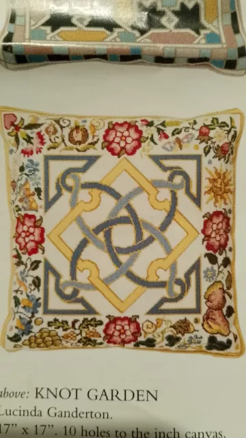 EHRMAN early VINTAGE   VICTORIAN Knot Garden Tapestry Needlepoint KIT rare