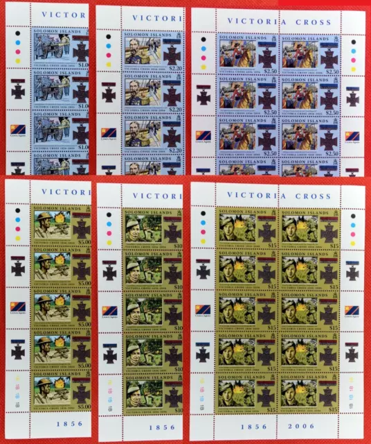 ZAYIX 2006 Solomon Islands 1056-1061 MNH Victoria Cross mini-sheets 071922SM01