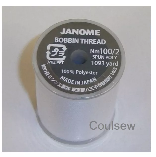 JANOME Sewing Machine WHITE EMBROIDERY BOBBIN THREAD 1600m (LARGE REEL)