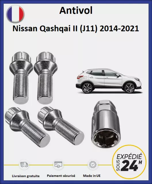 Écrous antivol de roues pour Nissan Qashqai 2 (J11) 2014-2021