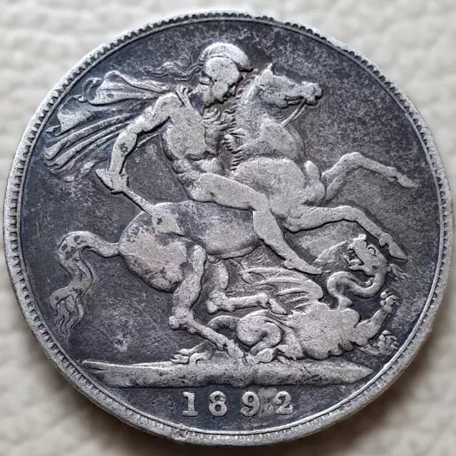 1892 Queen Victoria Jubilee Head Crown 5 Shillings 0.925 Silver Coin