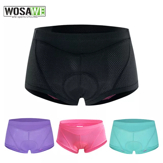 WOSAWE Cycling Shorts Bike Underwear Women 3D Gel Padded