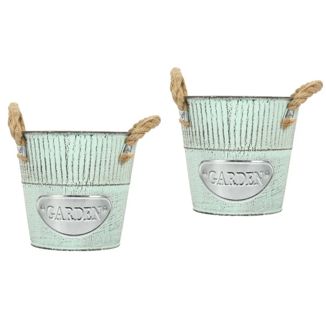 Vaso per piante in metallo - Colore alluminio lucido - Fioriera in metallo - Fioriera per piante grasse - Decorazione per la casa - Portavasi - Secchio in metallo - Italia