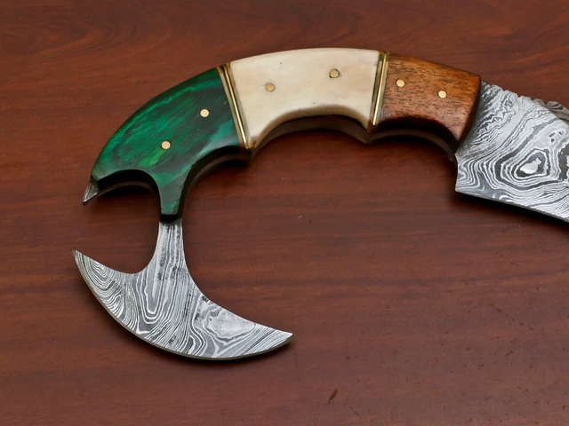 Hand Forged Damascus Steel Blade Full Tang Hunting Knife - Bone/Wood - Za-3013 7