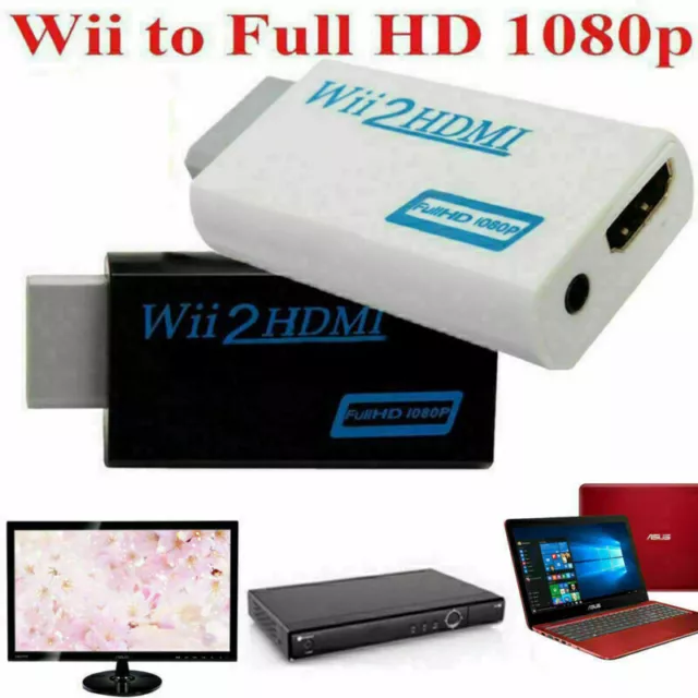 Wii a HDMI Wii2HDMI Completo HD FHD 1080P Convertidor Adaptador 3.5mm Audio Jack