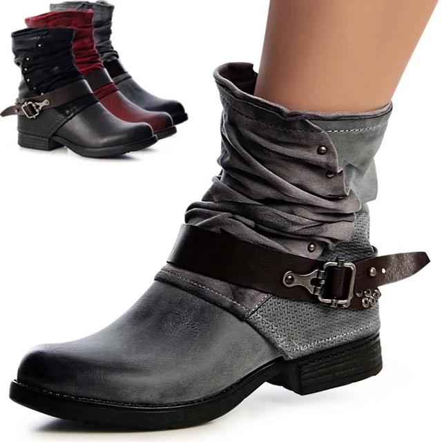 Femmes Travailleur Bottes Moitié Bottes Bottines Rivets