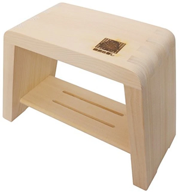 New Ichihara Spruce Hinoki Wood Chair Bath Stool Onsen  Free Shipping