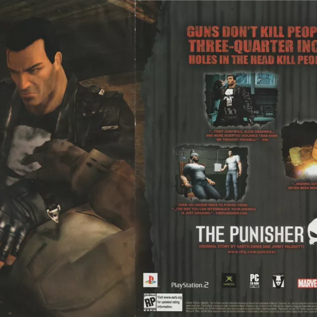 RARE! 2005 THE PUNISHER PlayStation 2 Video Game = 2pg Promo PRINT AD