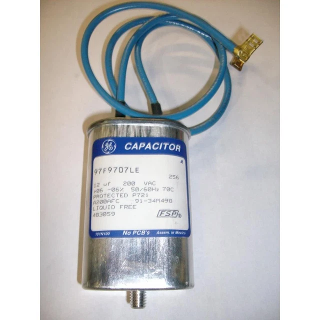 Ge Z97F9707Le 12Mfd X 200V Oval Ac Run Capacitor 56602