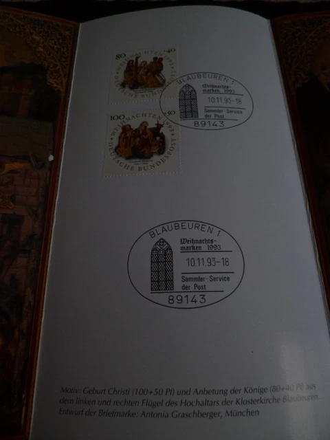 2  Weihnachtsmarken 1993 mit Sonderstempel