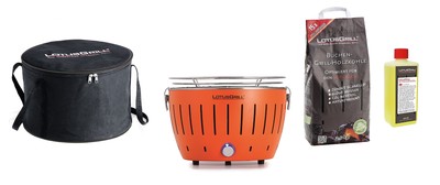 LotusGrill Starter Set LotusGrill XL G435 Mandarino 4-tlg Con Attacco USB Raucharm 