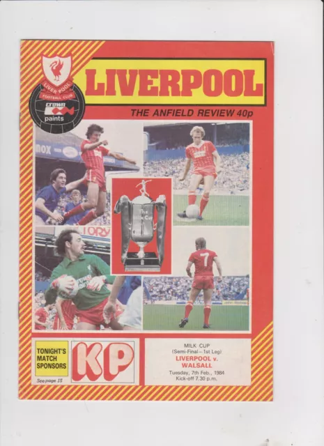1983/84 LC Semi-Final.Liverpool v Walsall.