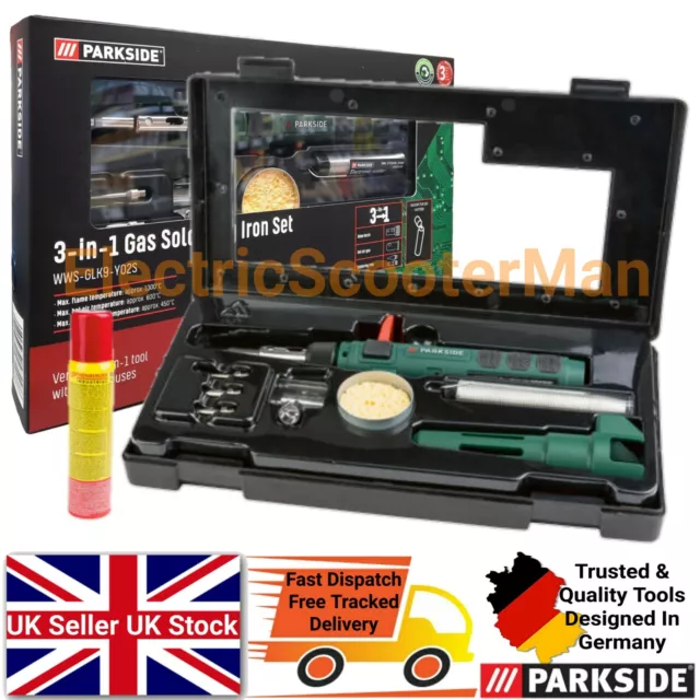 Parkside 3in1 Gas Soldering Iron Set With Case Blow Touch Hot Air Gun