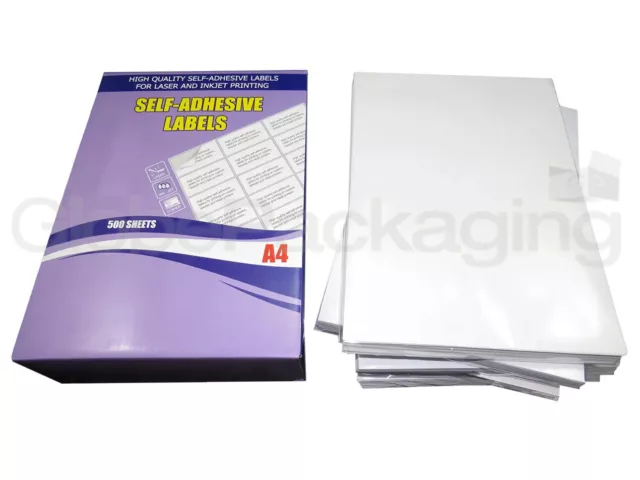 A4 Sheets Of Quality Self Adhesive Sticky Labels - Laser Inkjet Printers Copiers