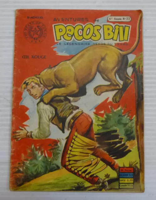 les aventures de pecos bill 6e annee N° 23 ed sage 1955