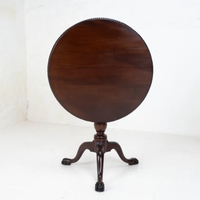 Chippendale Georgian Style Mahogany Birdcage Tripod Table Claw & Ball Feet C19th