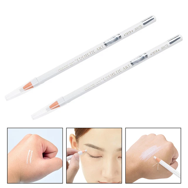 2 piezas lápices de maquillaje lápiz de cejas lápiz blanco