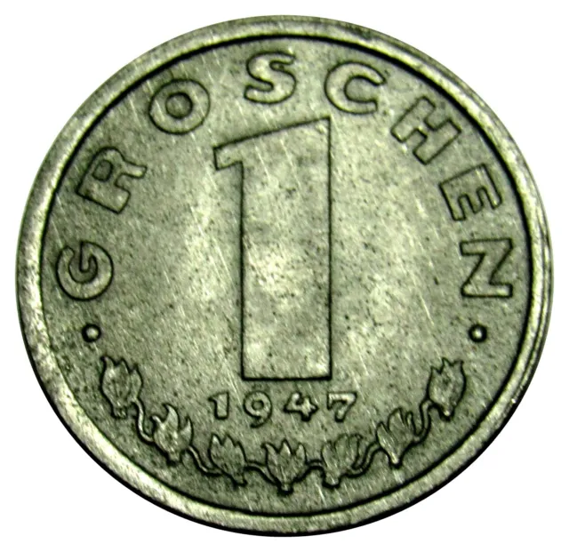 Austria 1 Groschen coin 1947 KM#2873 nice grade
