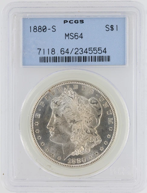 1880-S Morgan Silver Dollar PCGS MS64 San Francisco Mint Blast White No Reserve
