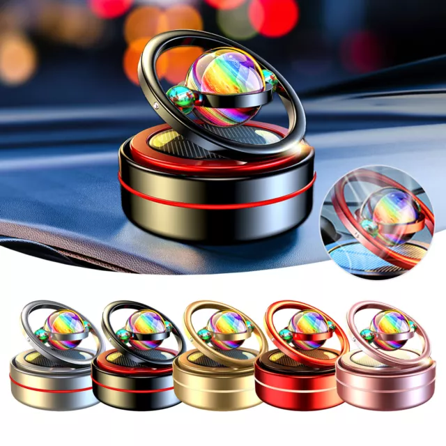 Solar Energy Powered Car Air Freshener Natural Essential Oil Diffuser Car  Perfume Scent Fragrance Air Purifier Rotating Relieve Fatigue Car