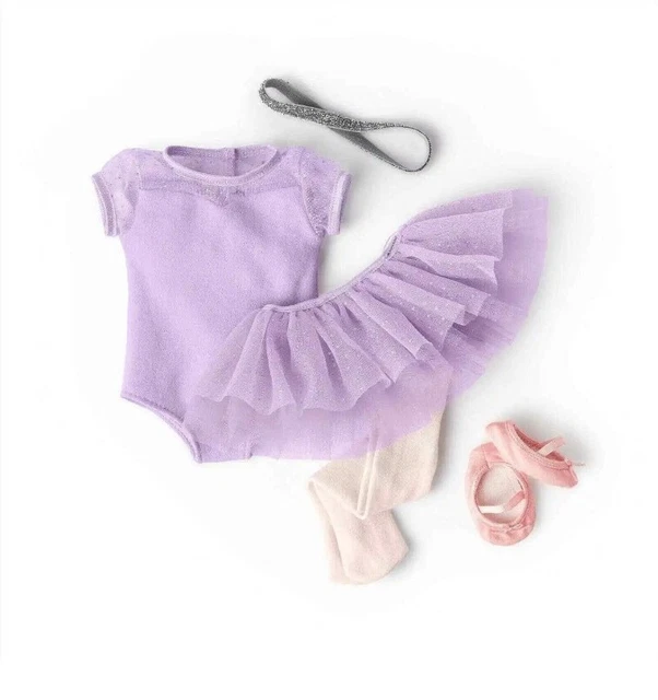 American Girl Doll SHIMMERING BALLET OUTFIT Purple Glitter Tutu Tights Leotard