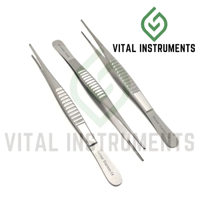 3 German Grade Debakey Artery Atraumatic Tissue Vascular Forceps 6" Stainless CE