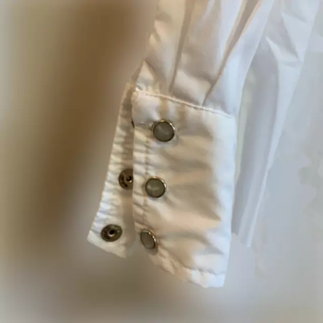 H Bar C California Ranchwear Embroidered Pearl Snap Shirt White 17 1/2-35 VNTGE 3