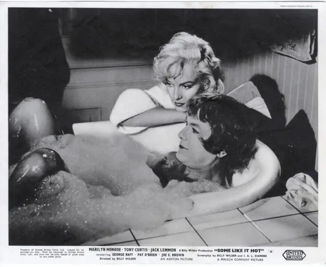 Some Like It Hot Original Lobby Card MARILYN MONROE Tony Curtis in bubble bath