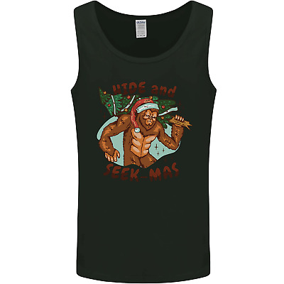 Bigfoot Hide and Seekmas Funny Christmas Mens Vest Tank Top