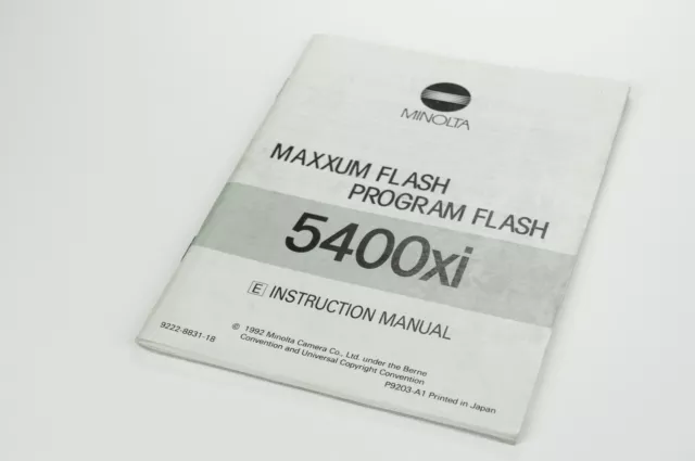 Instruction manual Minolta Maxxuum flash program 5400xi ENG FR two languages