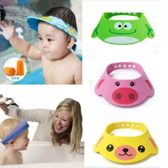 Adjustable Baby Hat Kids Shampoo Bathing Shower Cap For Children Wash P2V4 D9Y2 3