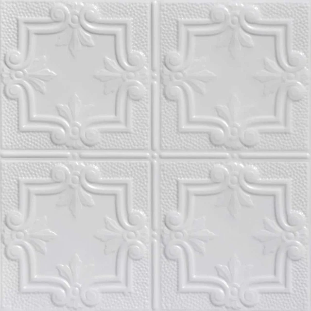 FROM PLAIN TO BEAUTIFUL Drop Ceiling Tile Square Edge White (48-Sq-Ft/Case)