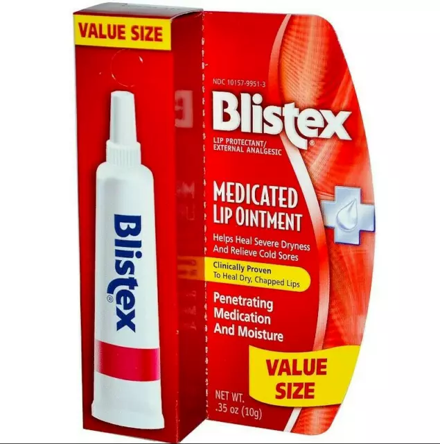 Blistex Medicated Lip Ointment Dry Chapped Lips Cold Sores 10g LARGE Pack