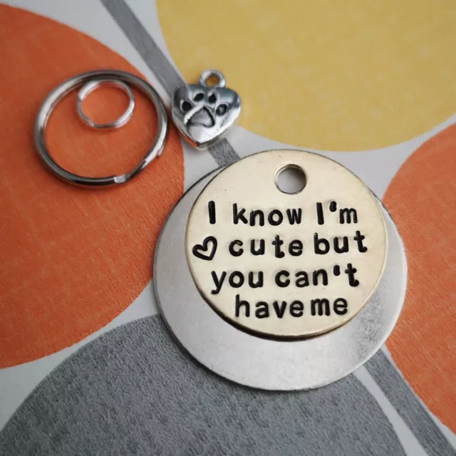 I Know I'm Cute Hundeetikett - handgefertigte gestempelte Haustieretiketten Hund Katze PoshTags 3