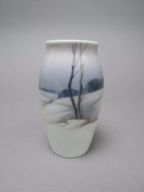 BG Bing Gröndahl Vase Margrethe Hyldah? 255 Landschaft landscape Winter11,5 cmH