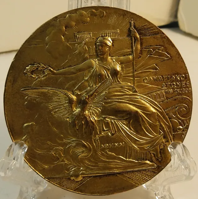 Athens 1906  Olympic Games Gold plated Participation Authentic Medal made 1896 R